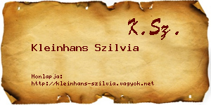 Kleinhans Szilvia névjegykártya
